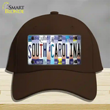 South Carolina Strip Art Novelty License Plate Hat Tag Cotton / Dark Brown