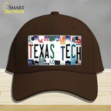 Texas Tech Strip Art Novelty License Plate Hat Tag Cotton / Dark Brown