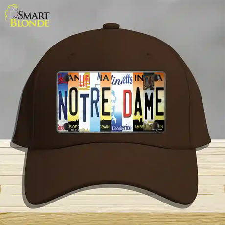 Notre Dame Strip Art Novelty License Plate Hat Tag Cotton / Dark Brown