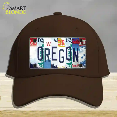 Oregon Strip Art Novelty License Plate Hat Tag Cotton / Dark Brown