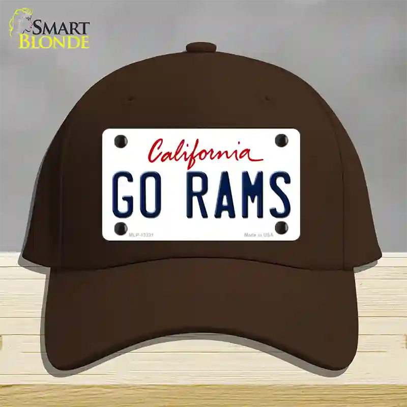 Go Rams Novelty License Plate Hat Tag Cotton / Dark Brown