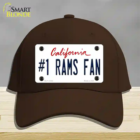 Number 1 Rams Fan Novelty License Plate Hat Tag Cotton / Dark Brown