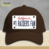 Number 1 Raiders Fan Novelty License Plate Hat Tag Cotton / Dark Brown