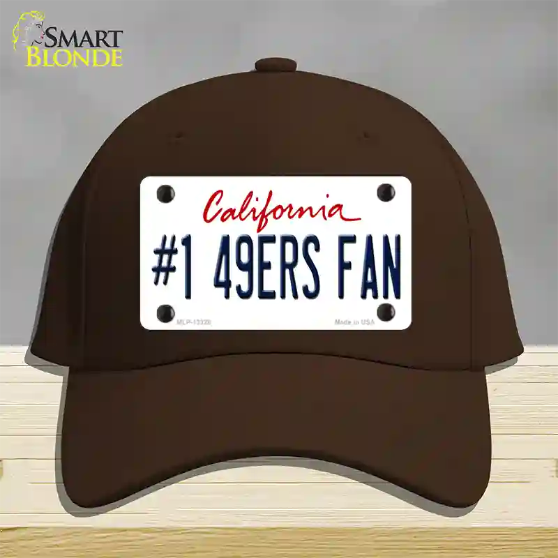 Number 1 49ers Fan Novelty License Plate Hat Tag Cotton / Dark Brown