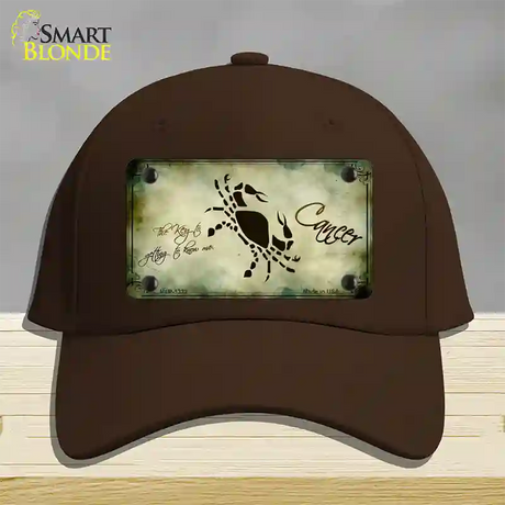 Cancer Zodiac Novelty License Plate Hat Cotton / Dark Brown