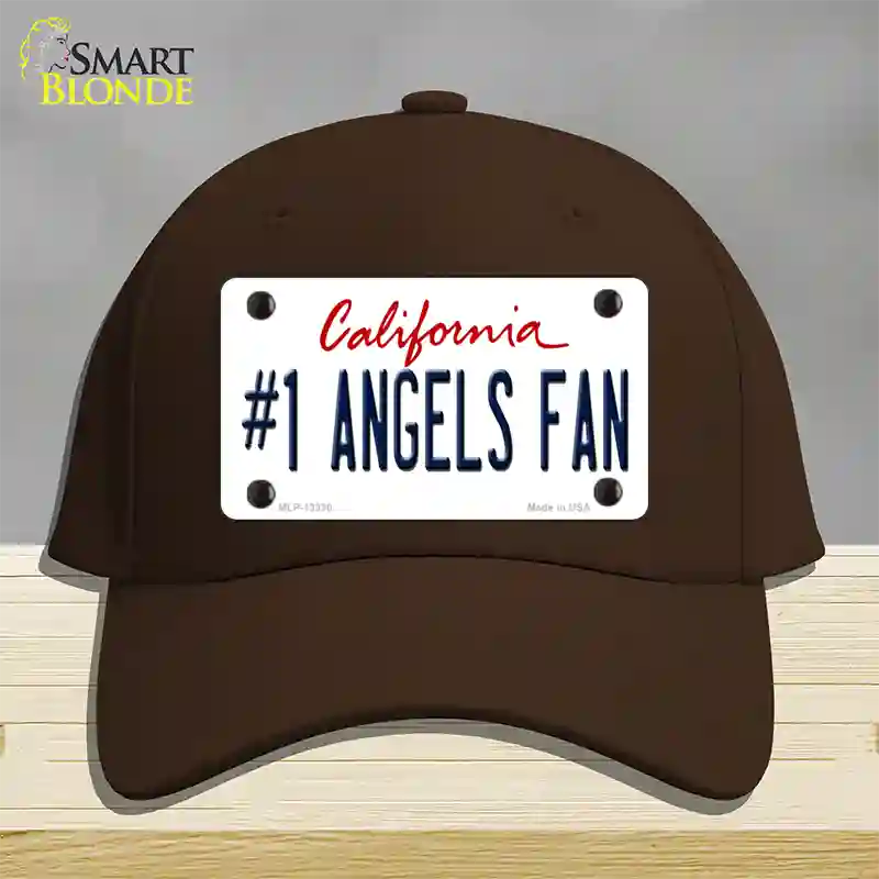 Number 1 Angels Fan Novelty License Plate Hat Tag Cotton / Dark Brown