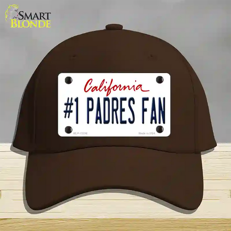 Number 1 Padres Fan Novelty License Plate Hat Tag Cotton / Dark Brown