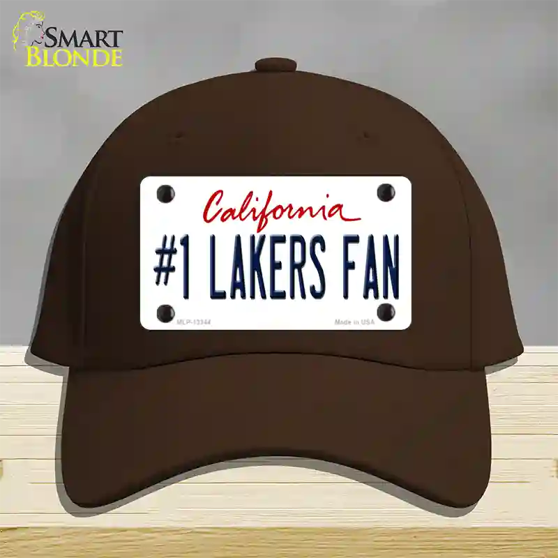 Number 1 Lakers Fan Novelty License Plate Hat Tag Cotton / Dark Brown