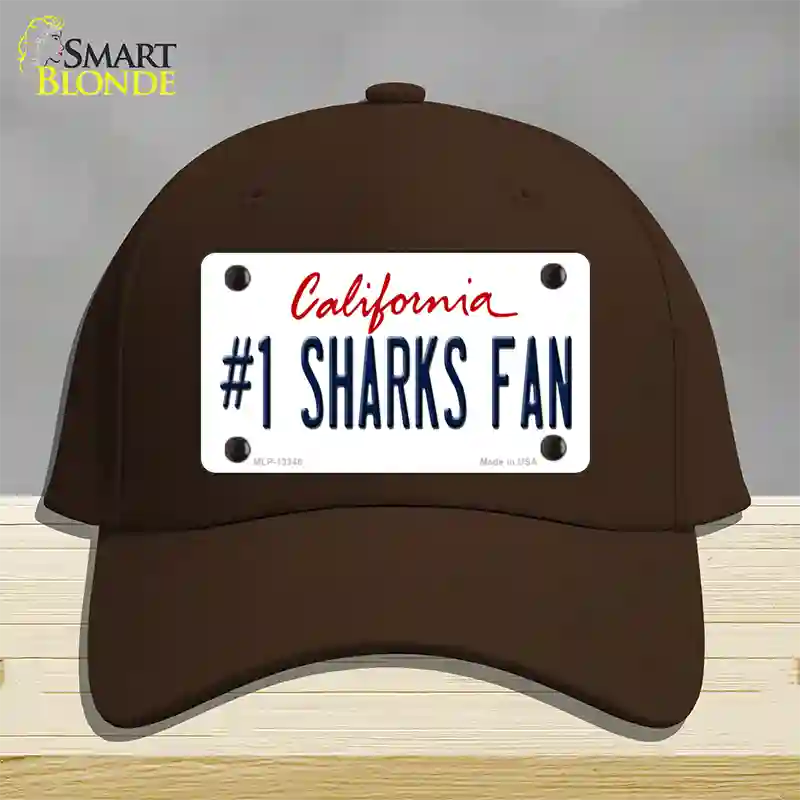 Number 1 Sharks Fan Novelty License Plate Hat Tag Cotton / Dark Brown