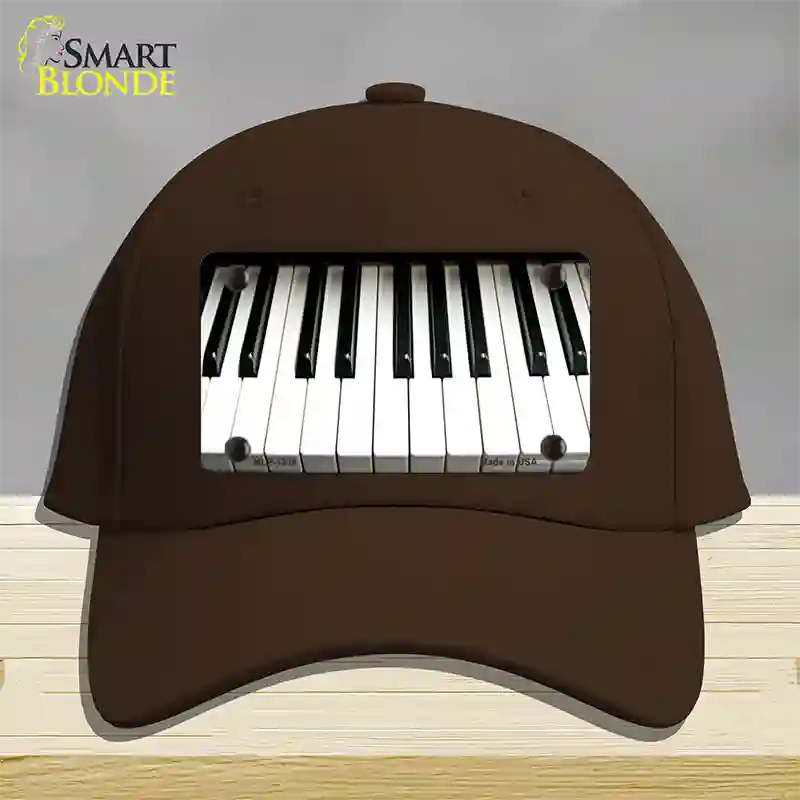 Piano Key board Novelty License Plate Hat Cotton / Dark Brown