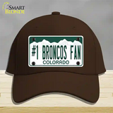 Number 1 Broncos Fan Novelty License Plate Hat Tag Cotton / Dark Brown