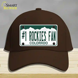 Number 1 Rockies Fan Novelty License Plate Hat Tag Cotton / Dark Brown