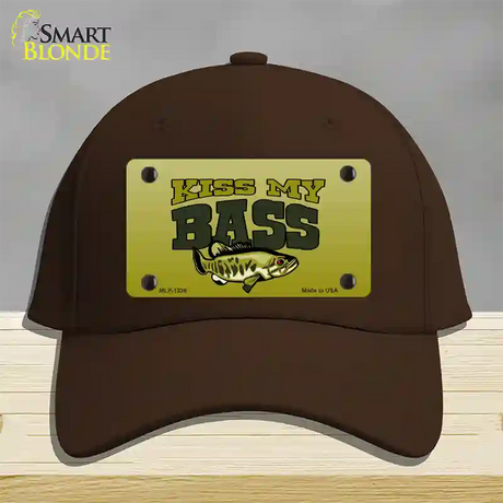 Kiss My Bass Novelty License Plate Hat Cotton / Dark Brown