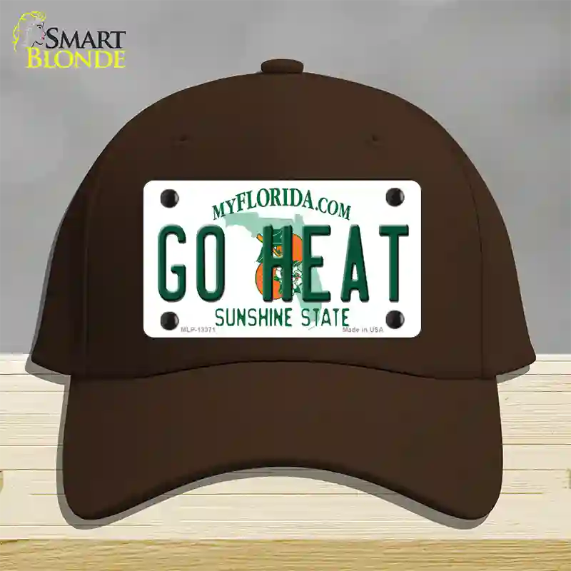 Go Heat Novelty License Plate Hat Tag Cotton / Dark Brown