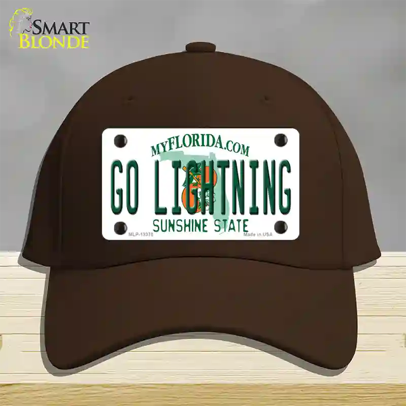 Go Lightning Novelty License Plate Hat Tag Cotton / Dark Brown