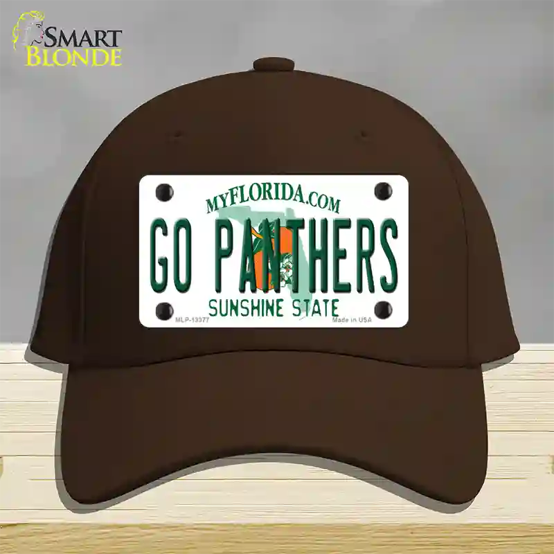 Go Panthers Novelty License Plate Hat Tag Cotton / Dark Brown