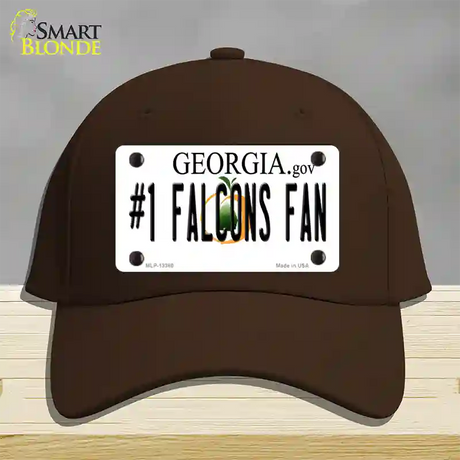 Number 1 Falcons Fan Novelty License Plate Hat Tag Cotton / Dark Brown