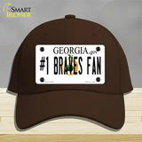 Number 1 Braves Fan Novelty License Plate Hat Tag Cotton / Dark Brown