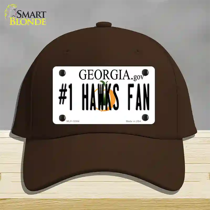 Number 1 Hawks Fan Novelty License Plate Hat Tag Cotton / Dark Brown