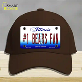 Number 1 Bears Fan Novelty License Plate Hat Tag Cotton / Dark Brown