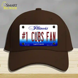 Number 1 Cubs Fan Novelty License Plate Hat Tag Cotton / Dark Brown