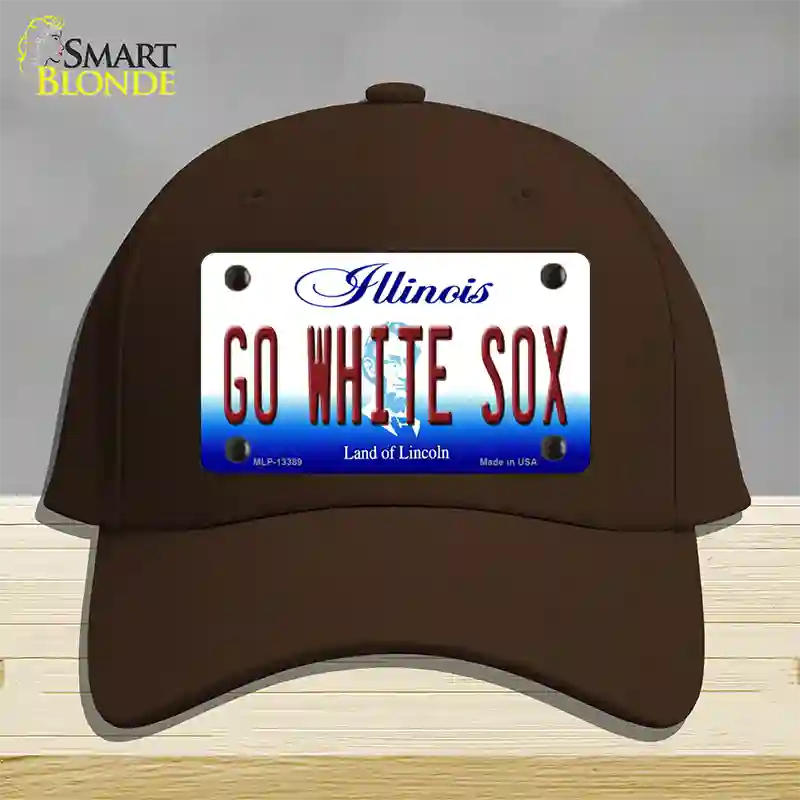 Go White Sox Novelty License Plate Hat Tag Cotton / Dark Brown