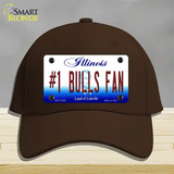 Number 1 Bulls Fan Novelty License Plate Hat Tag Cotton / Dark Brown