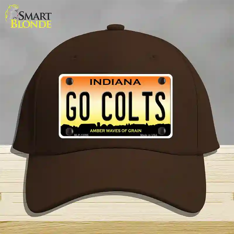 Go Colts Novelty License Plate Hat Tag Cotton / Dark Brown