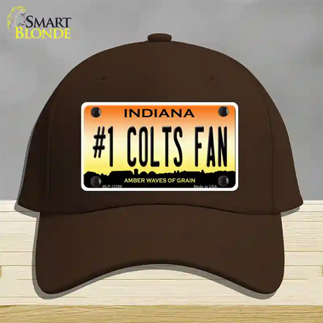 Number 1 Colts Fan Novelty License Plate Hat Tag Cotton / Dark Brown