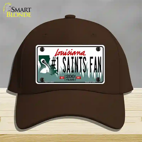 Number 1 Saints Fan Novelty License Plate Hat Tag Cotton / Dark Brown