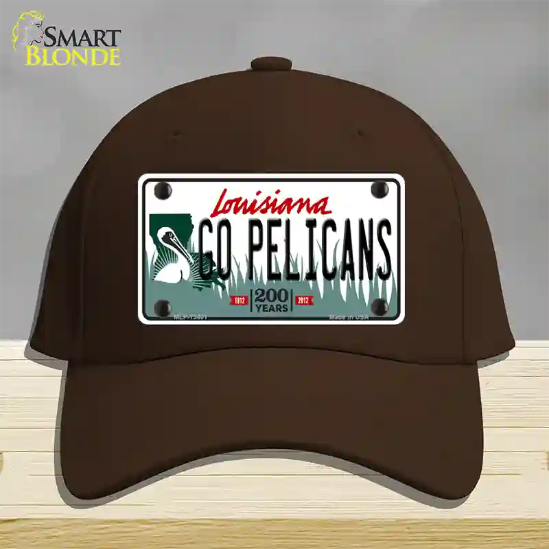 Go Pelicans Novelty License Plate Hat Tag Cotton / Dark Brown