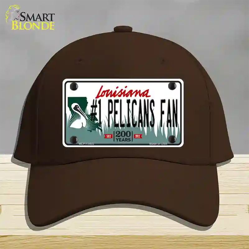 Number 1 Pelicans Fan Novelty License Plate Hat Tag Cotton / Dark Brown