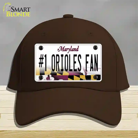 Number 1 Orioles Fan Novelty License Plate Hat Tag Cotton / Dark Brown