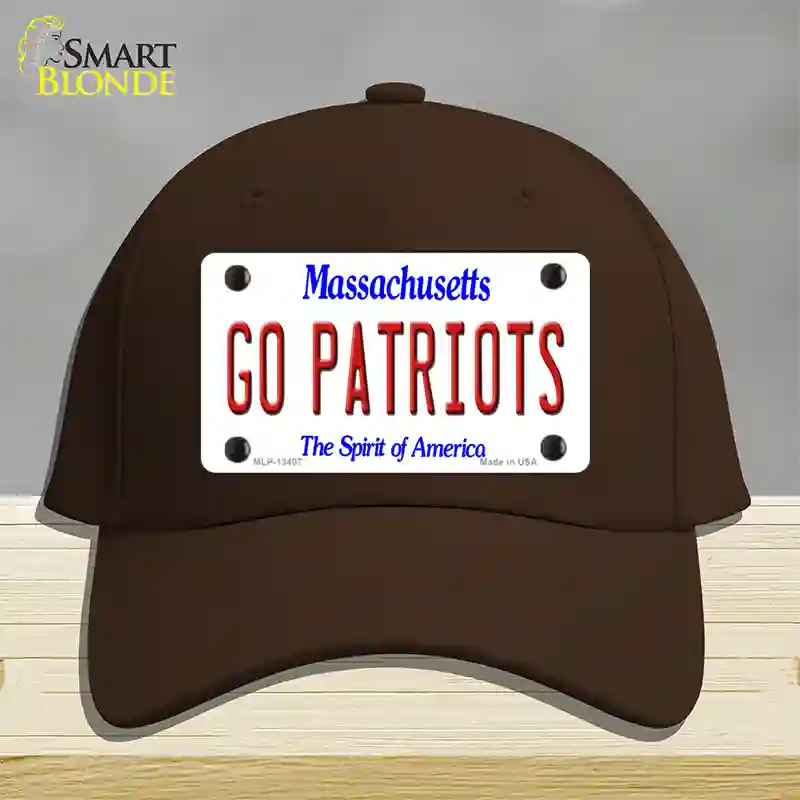 Go Patriots Novelty License Plate Hat Tag Cotton / Dark Brown