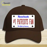 Number 1 Patriots Fan Novelty License Plate Hat Tag Cotton / Dark Brown