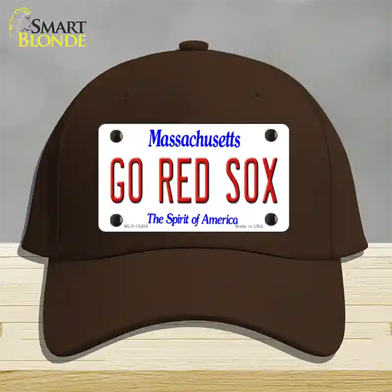 Go Red Sox Novelty License Plate Hat Tag Cotton / Dark Brown