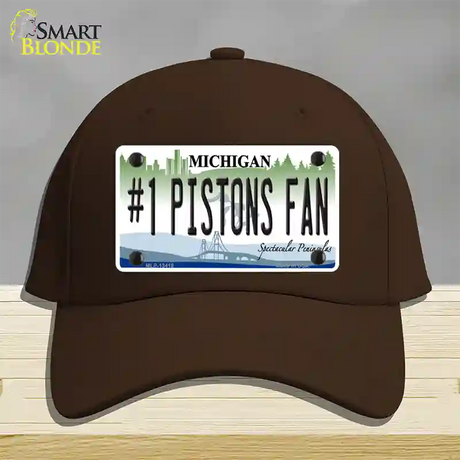 Number 1 Pistons Fan Novelty License Plate Hat Tag Cotton / Dark Brown