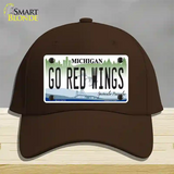 Go Red Wings Novelty License Plate Hat Tag Cotton / Dark Brown