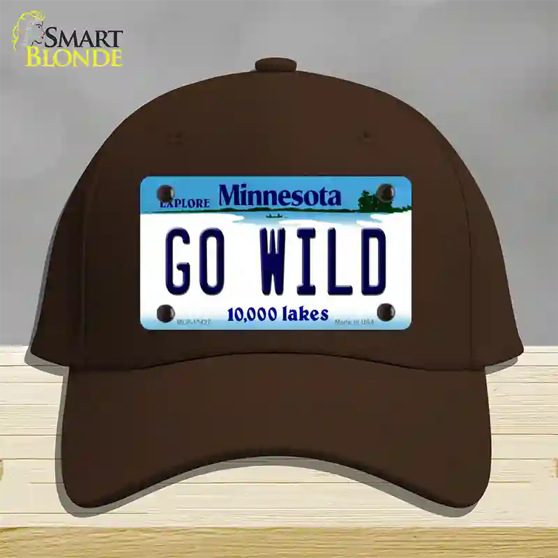 Go Wild Novelty License Plate Hat Tag Cotton / Dark Brown