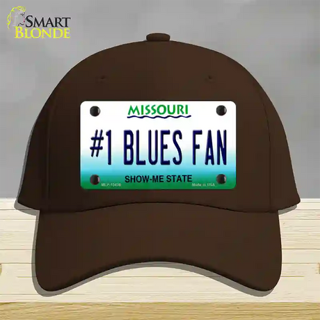 Number 1 Blues Fan Novelty License Plate Hat Tag Cotton / Dark Brown