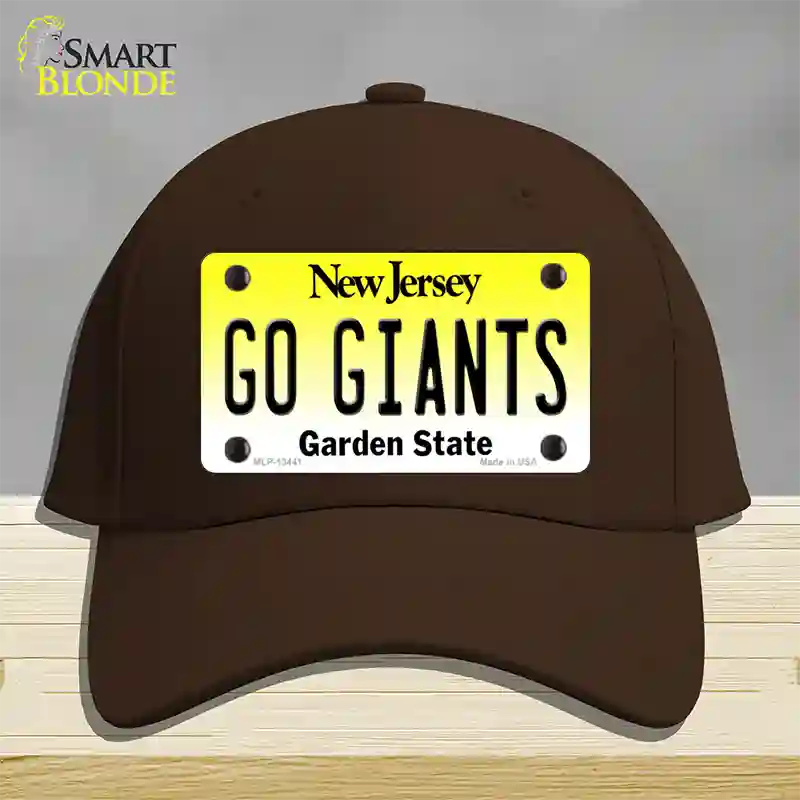 New Jersey Go Giants Novelty License Plate Hat Tag Cotton / Dark Brown