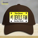 Number 1 Devils Fan Novelty License Plate Hat Tag Cotton / Dark Brown