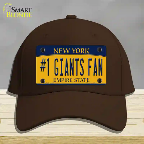 Number 1 Giants Fan New York Novelty License Plate Hat Tag Cotton / Dark Brown