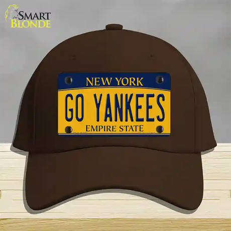 Go Yankees Novelty License Plate Hat Tag Cotton / Dark Brown