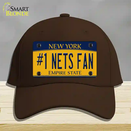 Number 1 Nets Fan Novelty License Plate Hat Tag Cotton / Dark Brown