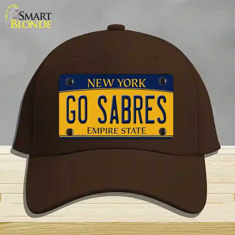 Go Sabres Novelty License Plate Hat Tag Cotton / Dark Brown