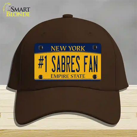 Number 1 Sabres Fan Novelty License Plate Hat Tag Cotton / Dark Brown