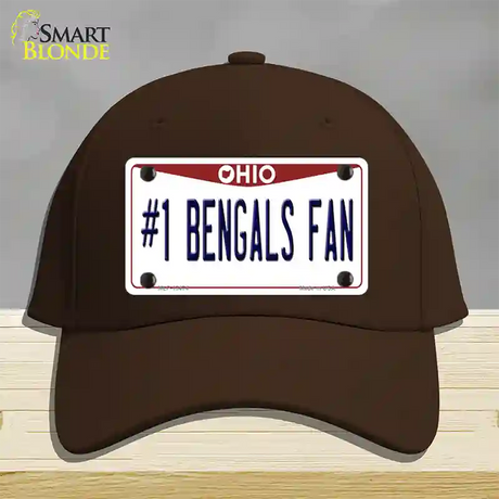 Number 1 Bengals Fan Novelty License Plate Hat Tag Cotton / Dark Brown