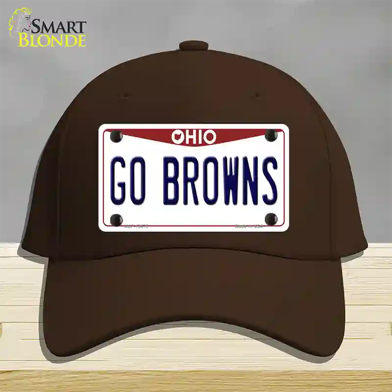 Go Browns Novelty License Plate Hat Tag Cotton / Dark Brown