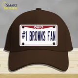 Number 1 Browns Fan Novelty License Plate Hat Tag Cotton / Dark Brown